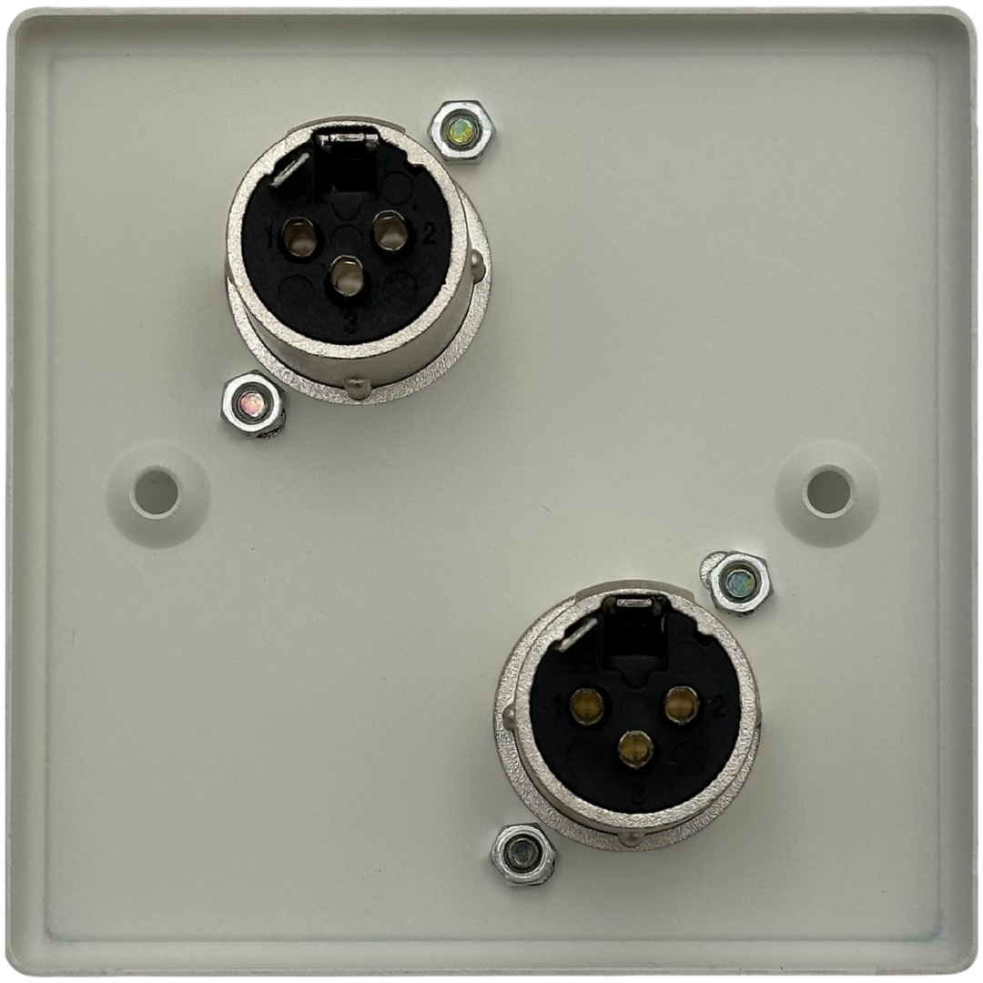 ABtUSIFP-703C2/MA Faceplate with 2 Mic Point w/o Back Box Metal (White/Silver)