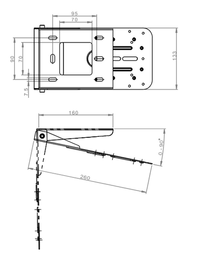 Universal Bracket With Tilt Adjustment for PTZ Camera (AV-BKT-PTZCAM-T)