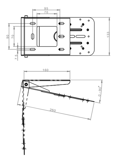 Universal Bracket With Tilt Adjustment For PTZ Camera