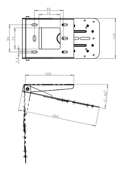 Universal Bracket With Tilt Adjustment For PTZ Camera