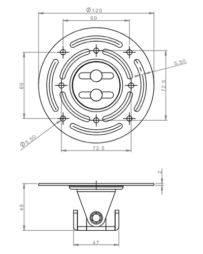 Camera Ceiling Mount Bracket (AV-CMB-PTZCAM)