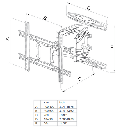 AV511 LCD LED Swivel Wall Mount Bracket Double 40" - 80"