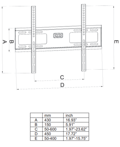 AV545-W2 LCD LED Fix Wall Mount bracket 23-55" Flat Panel