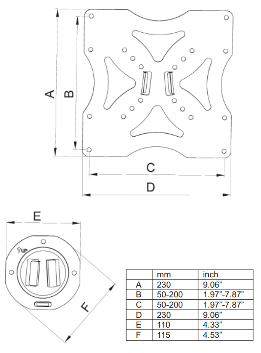 ABtUS LED LCD Wall Mount (Fixed) 17" - 32" Monitor